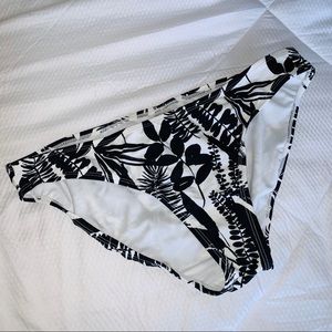 Old Navy Black & White Floral Bikini Bottoms